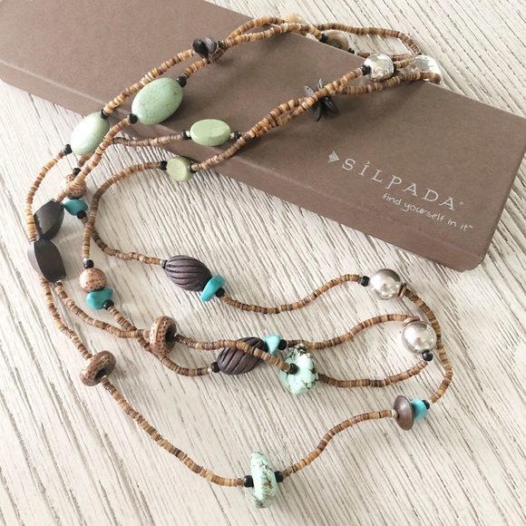 SILPADA 60” Necklace Howlite, Jasper, Copper N1569 - Picture 2 of 5